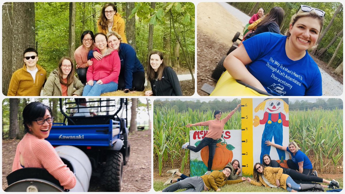 DukeSurgRes's tweet photo. All the fall feelings on this #TBT 🍂🌽 We try not to be too corny, but sometimes we can’t help it #ohwell  @Qimeng6 @krisrho93 @abby_benkert @nashtywoman @ceciliaomg1 @MLSamoylova @HHW_MDPhD #CornMazeforDays #ILookLikeASurgeon #PlusQimeng #SabistonSquad https://t.co/cET3GYfTAe
