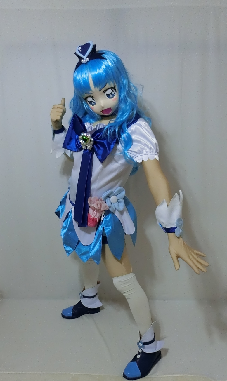 Kigurumi Erika ꈍᴗꈍ 着ぐるみ ハートキャッチプリキュア から キュアマリン おはようございます 3 ヽ 日曜日の朝だし おうちでプリキュアショー Kigurumi Animegao プリキュア Precure むにむに製作所 T