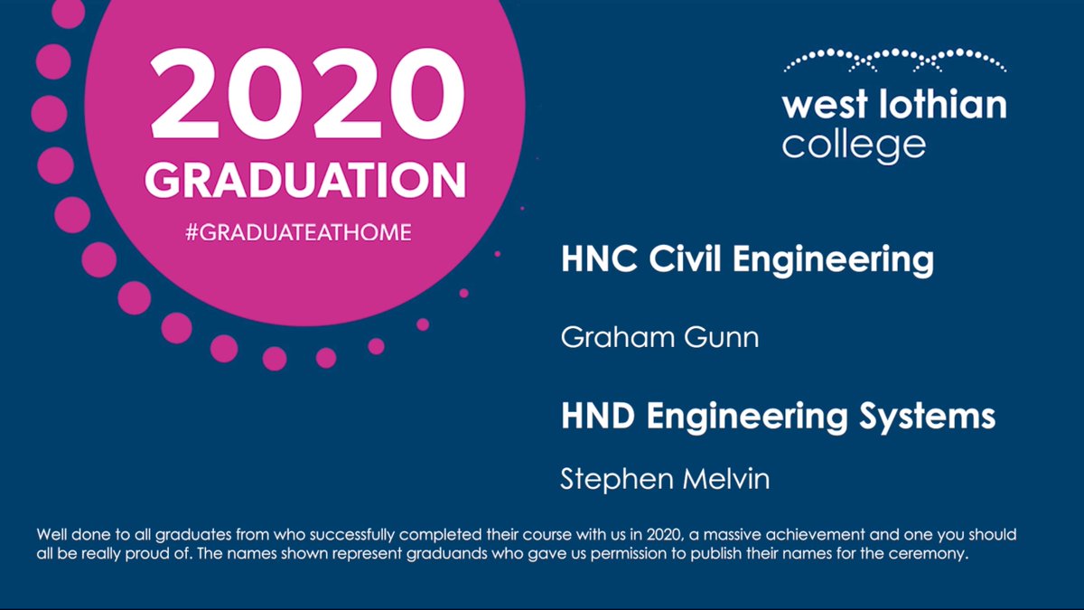WestLoCollege's tweet photo. A massive congratulations to our Engineering Graduates!
#GraduateAtHome https://t.co/73EZbZTPvt