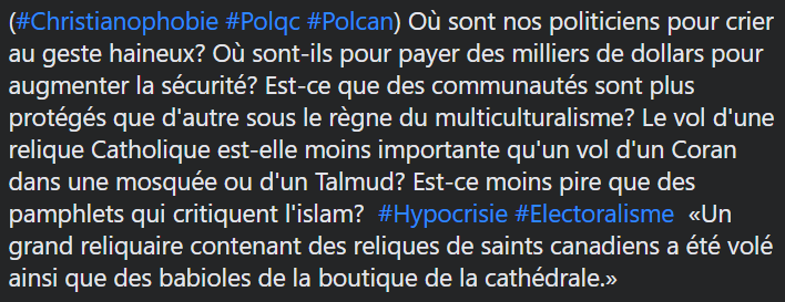 fedquebsouche's tweet photo. (#Christianophobie #Polqc #Polcan) https://t.co/XJJllOEhnX