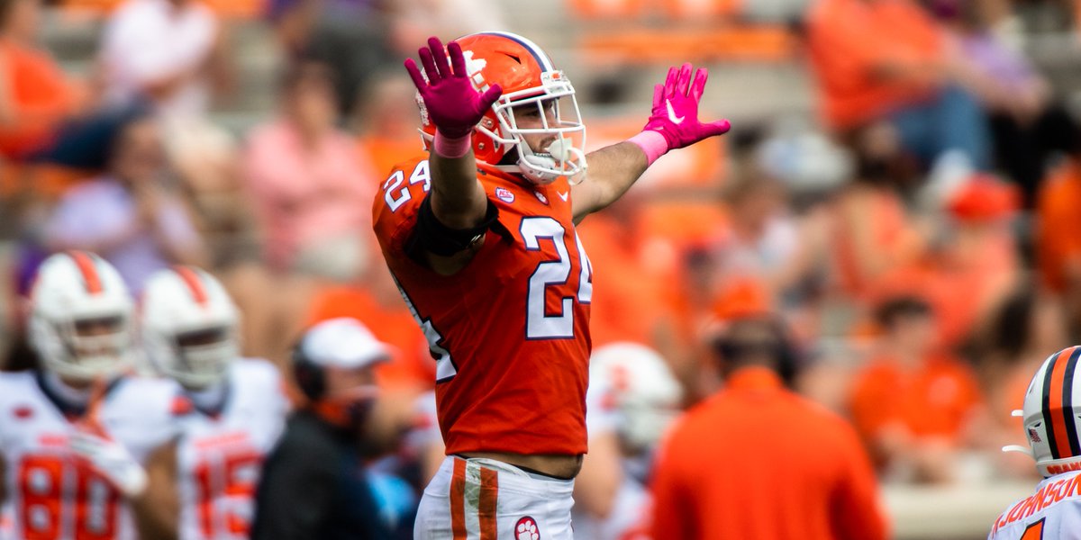 PFF_College's tweet photo. Highest-graded power five safeties
1. Chris Brown, Texas - 84.8
2. Alonzo Addae, West Virginia - 83.3
3. Mike Jones Jr, Clemson - 79.6
3. Nolan Turner, Clemson - 79.6 https://t.co/ay3fkyg8st