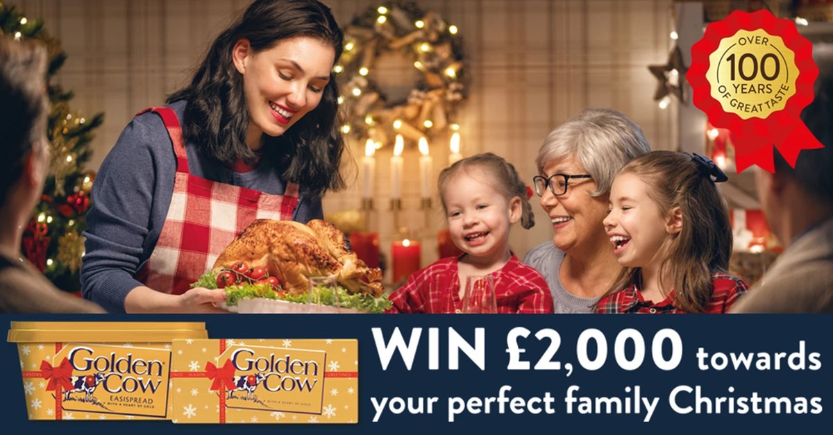 SPARNI's tweet photo. Win £2,000 towards your perfect family Christmas! Now that really is a Christmas Surprise!
To enter, go to https://t.co/P7QvYgUUER.
Good luck from all at Golden Cow. A Tradition of Taste.
T&C's Apply. #Competition closes 13/12/20.
#WinterInSPARation https://t.co/eJgqszCw3Y