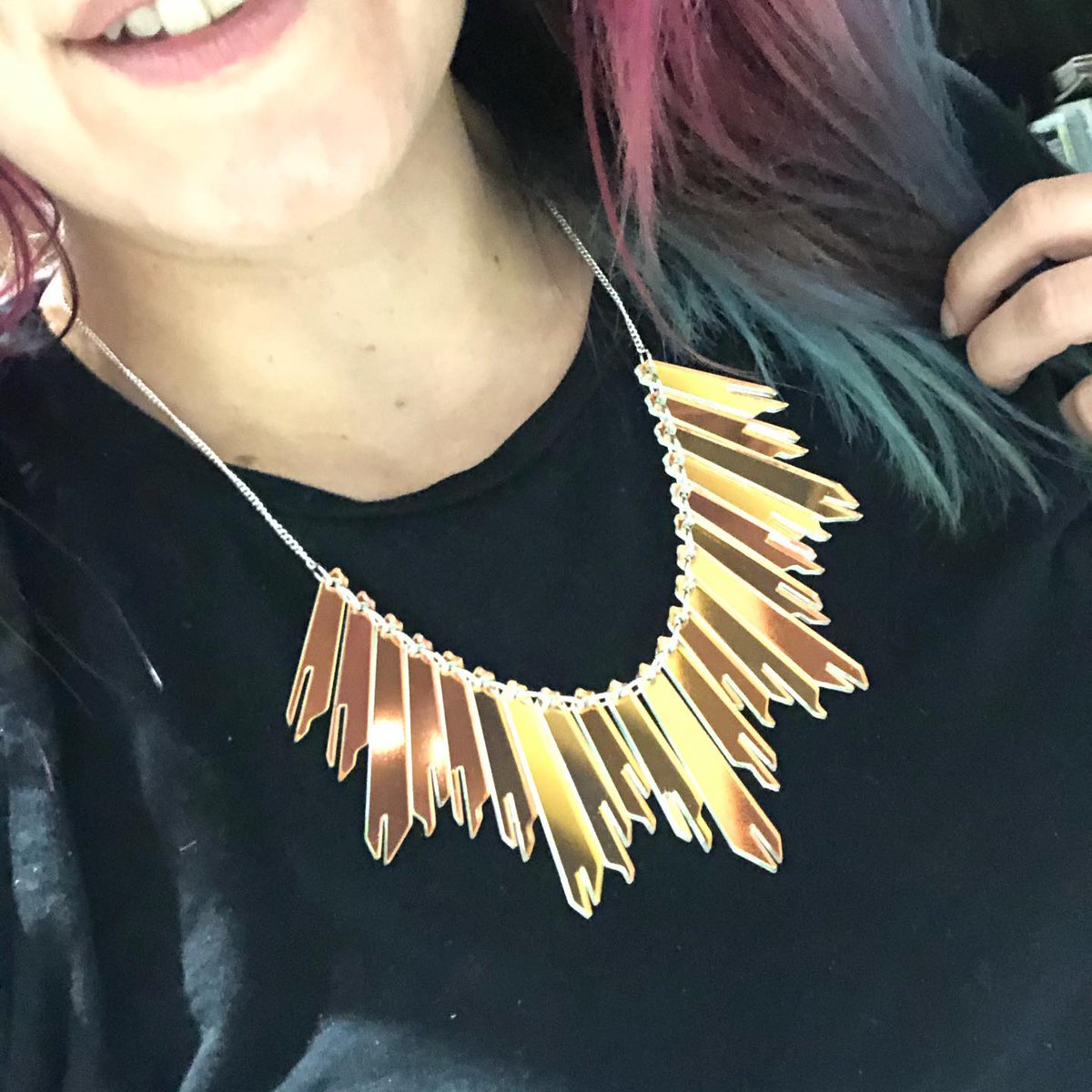 tattydevine's tweet image. Kelly looking radiant in her Radiance Necklace - Iridescent she made with our #JewelleryMakingKit ✨ Get yours NOW 🙌 ow.ly/czET50C3MhR (📷 - brightlycolouredadventures)