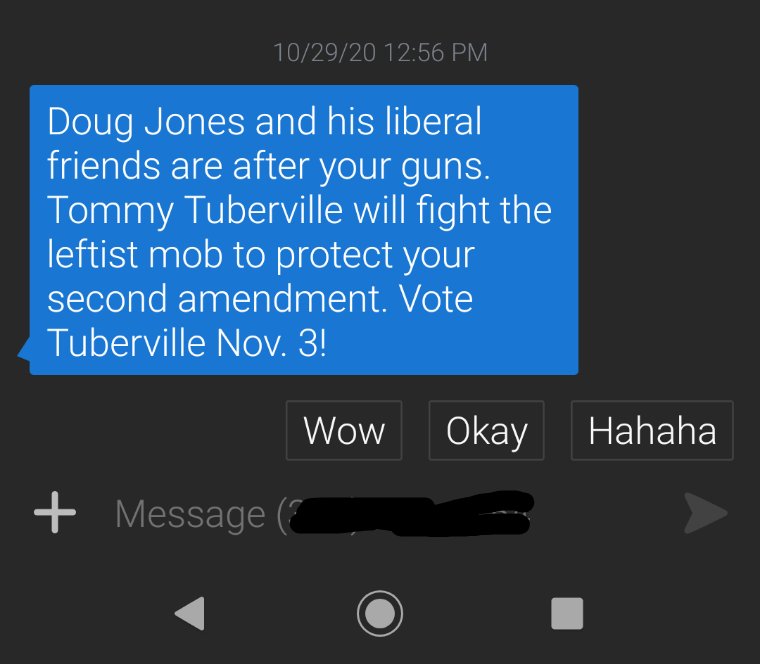 GDucote8's tweet photo. Joke's on them, I DON'T OWN ANY GUNS! (also my phone just understands me so well at this point, because those suggested replies are totally me 😂) https://t.co/WhxheHfAP0