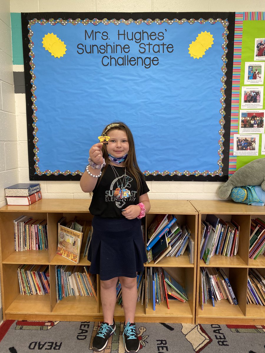 daceyhughes's tweet image. CONGRATULATIONS to Ella for being the first student or staff member to finish all 15 Sunshine State Books at Suncoast Elementary this year!!! #ManateesMakeitHappen