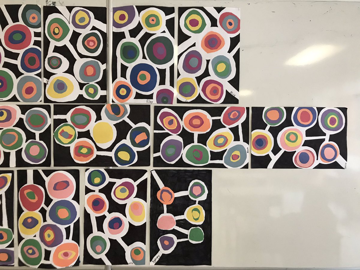 PEESMsD's tweet photo. Georgia Grey, Australian artist, inspired art brightens up our classroom. https://t.co/JZEGIqL20y