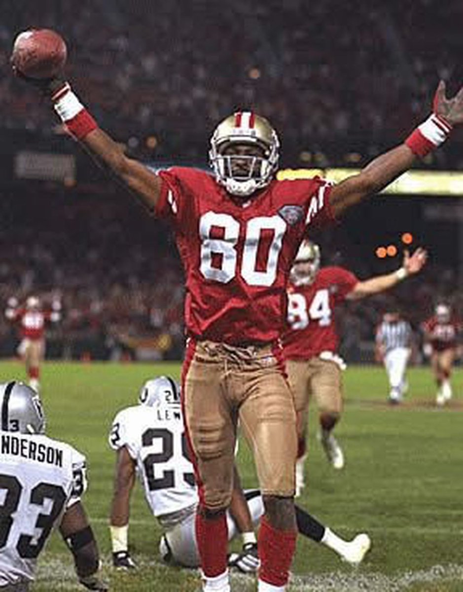 In 1994, the  #NFL   celebrated its 75th year. Teams were to participate in league-wide throwback uniform celebration beginning in Week 3. A commemorative 75th anniversary patch was worn by all teams.For the first two weeks, the  #49ers wore the standard set. Continue thread.