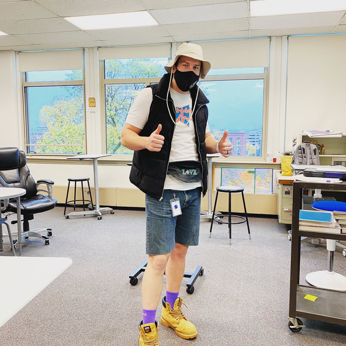 #DecadesDay of #SpiritWeek. If I have to say it, I probably should have stepped it up. Missing from photo: boombox. #BHS