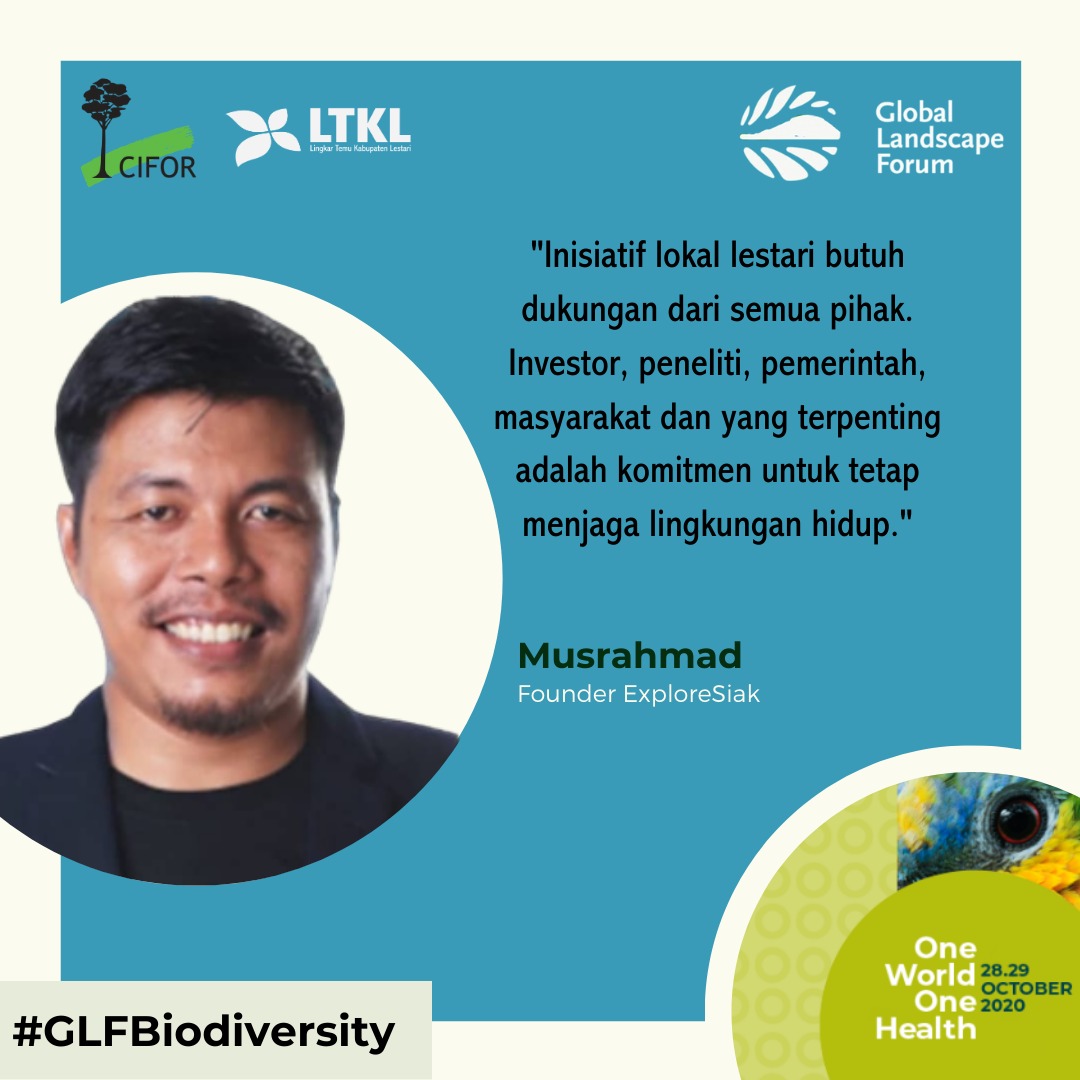 "And 1 million farmers prosper through processes that protect this environment, a big dream that requires a lot of hands and a lot of strength and a lot of enthusiasm. It took a lot of people to do this." -Musrahmad   #GLFBiodiversity