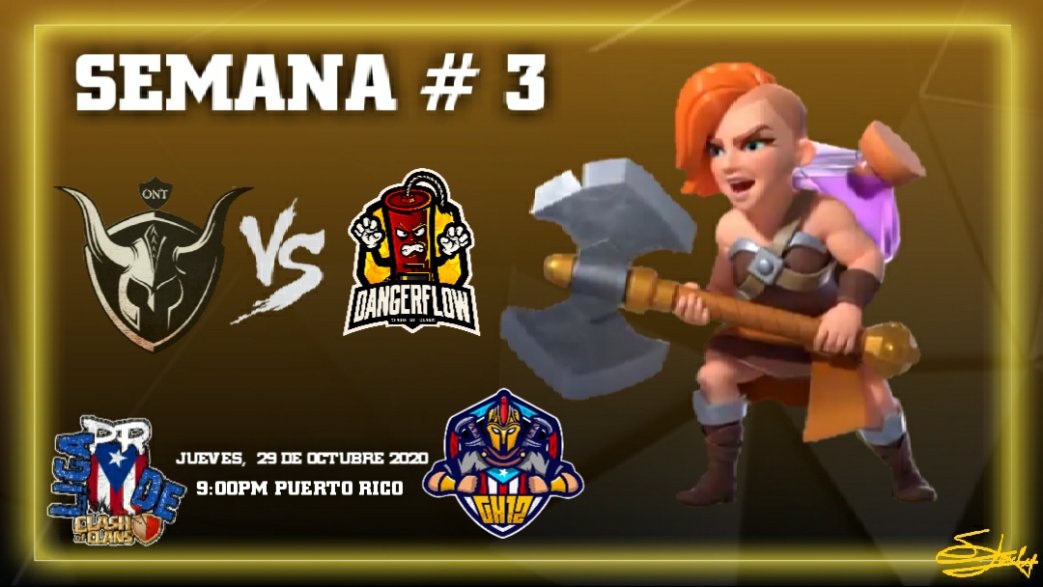 #EstaNoche Seguimos en la Semana 3 y ahora le toca a la Division HeadHunter!

ONT vs Dangerflow En vivo Por  <a href="/GH12Gaming/">GH12</a> 9PM
 
#apoyalaliga #ClashofClans #competitivo #puertorico

Arte por: <a href="/SelyLopez6/">Sely Lopez</a>