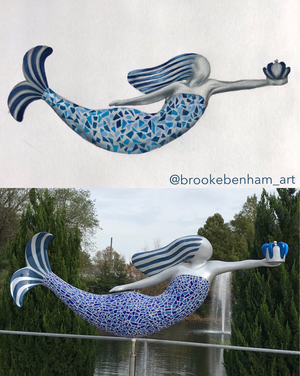 Brookieee_b's tweet photo. My design was finally revealed!  So happy to have been a part of this. 💙 #odu #odumermaid #reign https://t.co/4S43rCwWv8