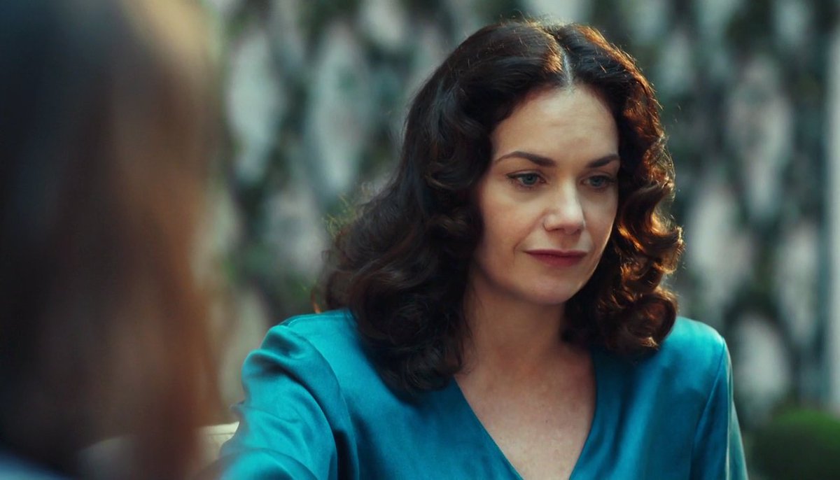 most of Marisa Coulter's clothes in the first season are in shades of turquoise or blue. In general the color turquoise means: knowledge, power and seriousness. when wear clothes of this colors, it make people see you with more respect and credibility.  #HisDarkMaterials  