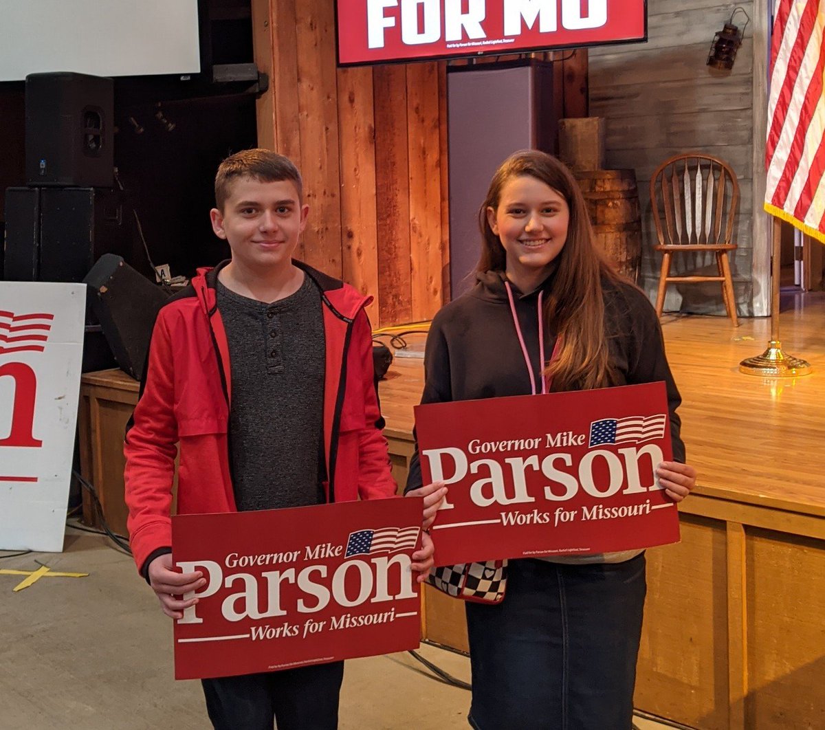 brad_hudson_'s tweet photo. Great to have my family with me this morning at The Shepherd of the Hills to show support for @mikeparson @Mikelkehoe @FitzpatrickMO and all of our Republican candidates! #MikeWorks #VoteRed #LeadRight https://t.co/xtZ14fGeCO