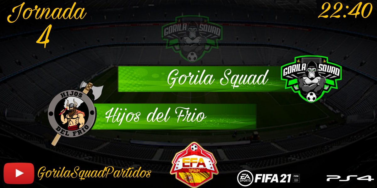 🟢🟢⚫⚫ PARTIDOS ⚫⚫🟢🟢
J4 en <a href="/EfaEspana/">🇪🇸EFA ESPAÑA🇪🇸</a> contra @HijosDelFrio que busca engancharse a la cabeza. Nosotros intentaremos seguir invictos. Suerte al rival

<a href="/Ayudas_clubes/">Ayudas Clubes</a> <a href="/AyudasPro/">Ayudas Clubes Pro</a> <a href="/ayudas_pro/">AyudasClubesPro</a> <a href="/_chocolate3000/">AYUDAS FIFA CHOCO3K🐦</a>