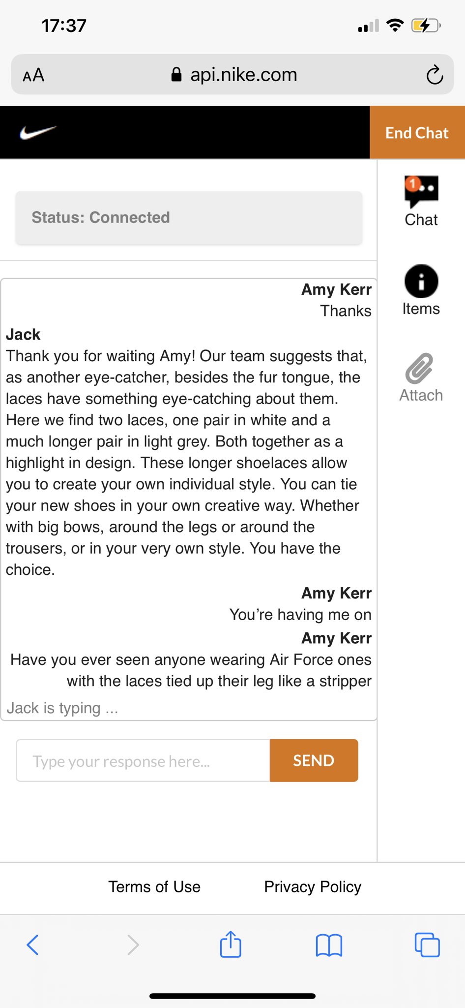 Nike chat online