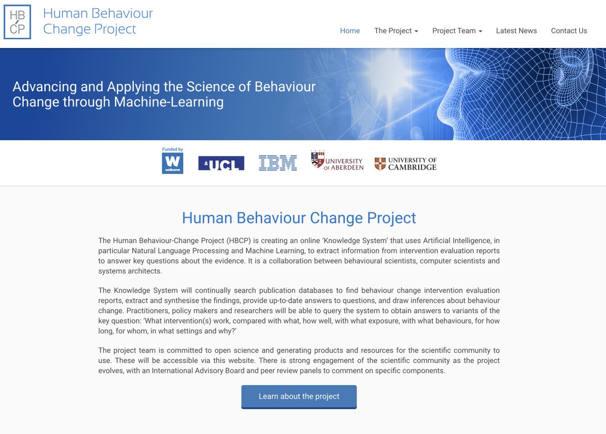 Very interesting work by the Human Behavior Change Project democratizing evidence through their open research and component based approaches. 
<a href="/HBCProject/">Human Behaviour Change - APRICOT</a> #research #improvement 

humanbehaviourchange.org