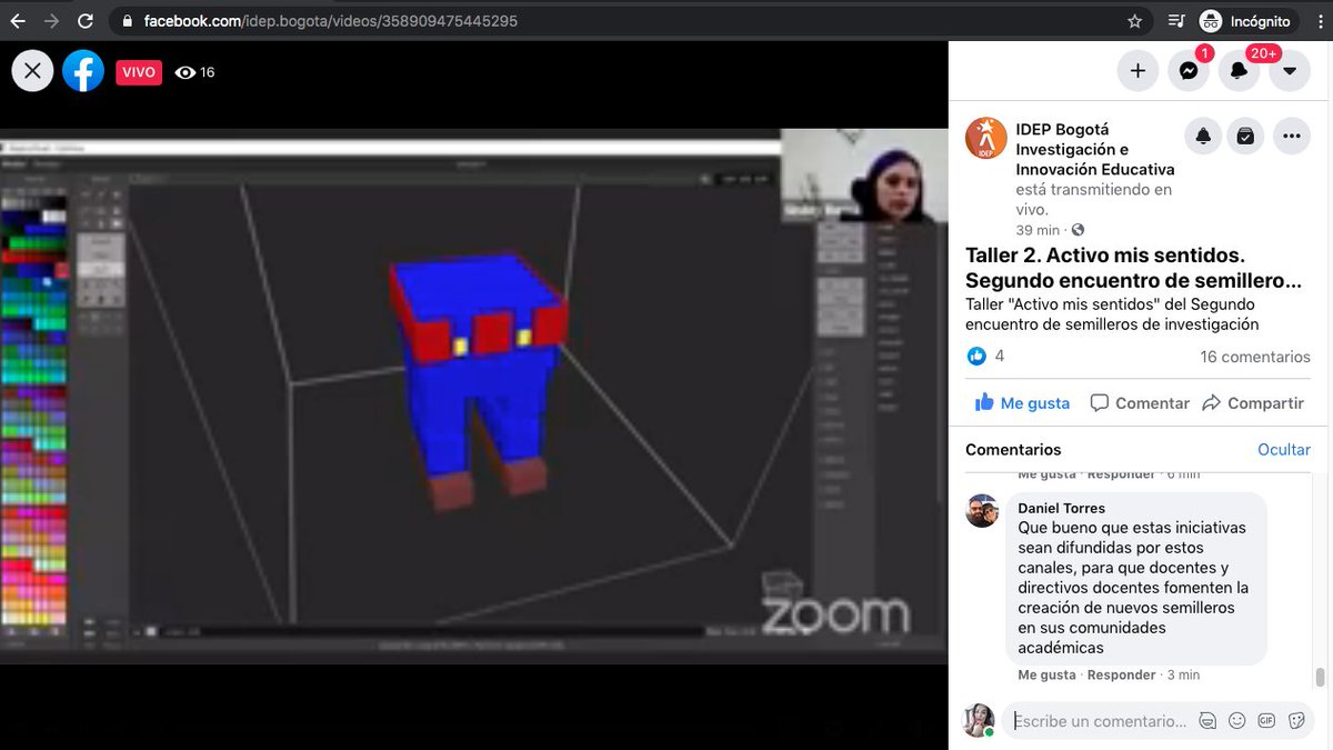 idepbogotadc's tweet photo. Semillero #INCLUTEC muestra el paso a paso, en su Taller Activo mis sentidos, del modelado digital de Mario Bros a través de software gratuito. Motivar y Crear
II Encuentro Distrital de Semilleros Escolares de Investigación del #IDEP y la @Educacionbogota
https://t.co/Tz6TAjwYsa https://t.co/dOXKHJWOKy