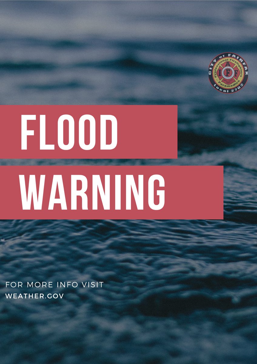 IAFF Local 2702 (@iaff_local_2702) on Twitter photo The <a href="/nws/">National Weather Service</a> has issued a flood warning for the Fairfax, VA area until 7:00pm tonight. The <a href="/nws/">National Weather Service</a> has issued a flood warning for the Fairfax, VA area until 7:00pm tonight.