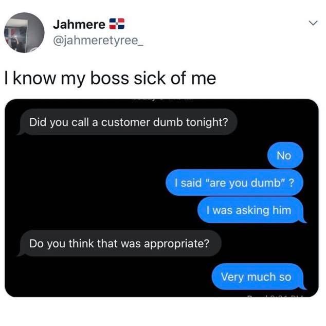 If you #HireMe this is NOT a conversation we will be needing, just FYI