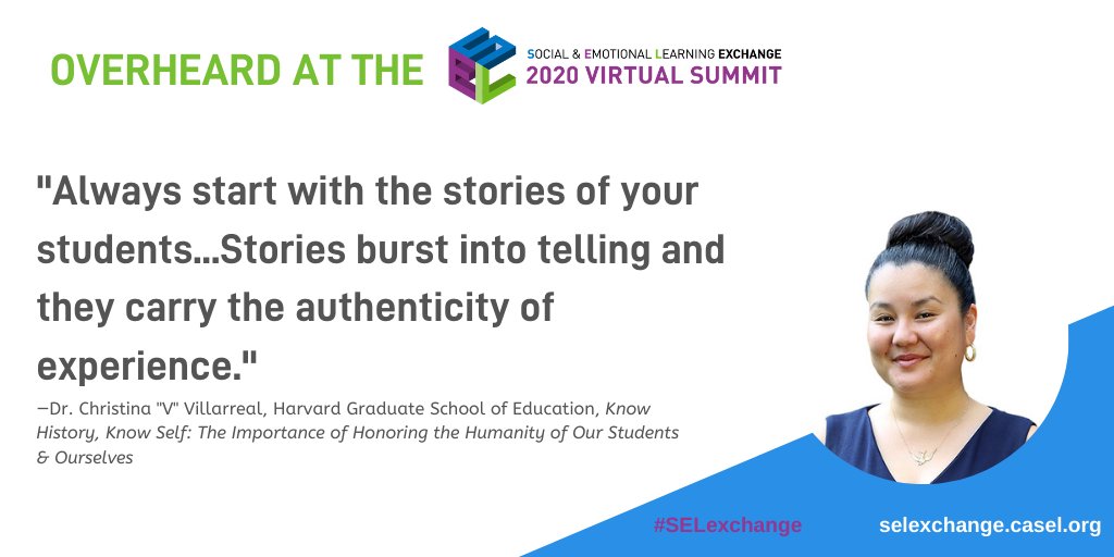 2024SELExchange's tweet image. During the #2020SELExchange Summit, we had the benefit of hearing from Dr. Christina “V” Villarreal. What story do you have to tell about #SEL?
