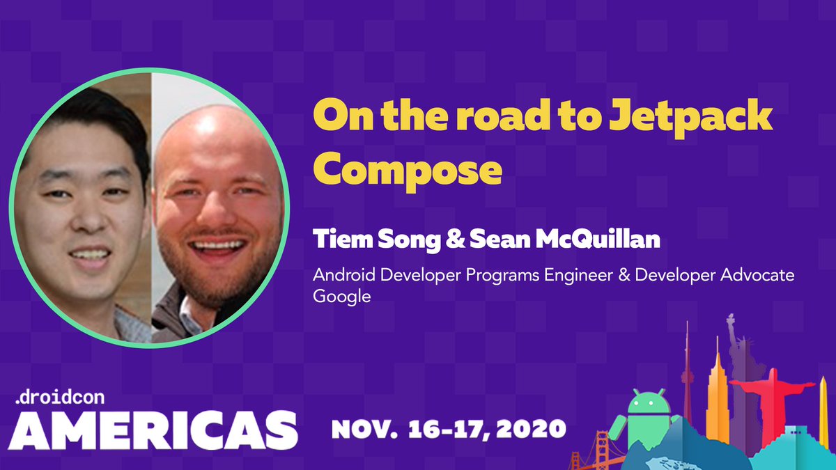 droidcon's tweet photo. Do you want to learn more about #JetpackCompose? In this talk, you will learn what Jetpack Compose is, how it can simplify your #code, increase reusability, and help avoid bugs. @tiembo & @objcode in #dcAmericas Full abstract: https://t.co/ZOLa5aDOQG https://t.co/lo7VN7wGJs