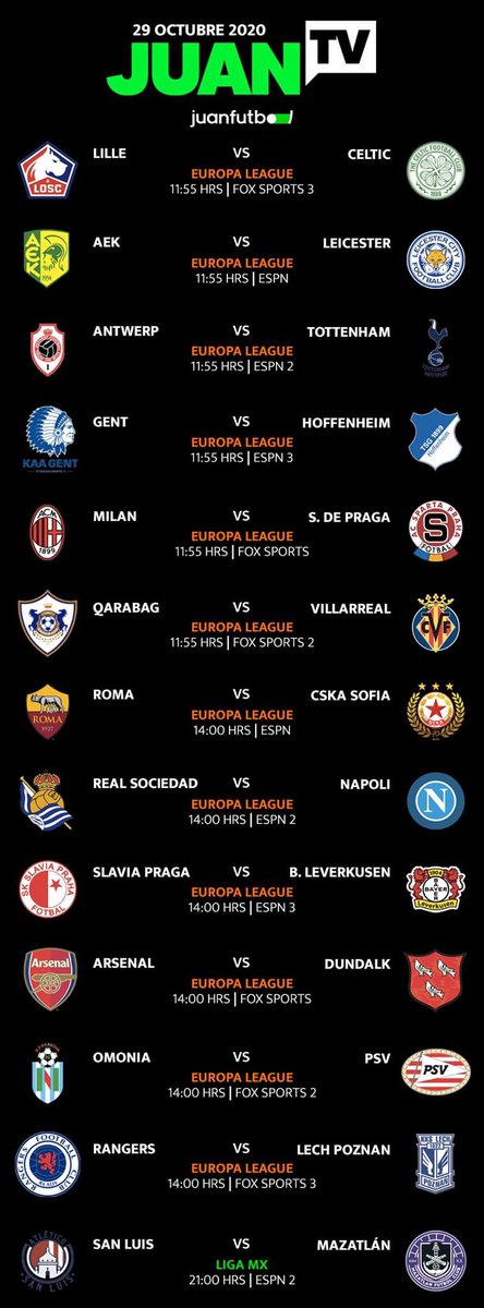 ¡HOY HAY EUROPA LEAGUE Y LIGA MX! https://t.co/3MBGY68FPr
