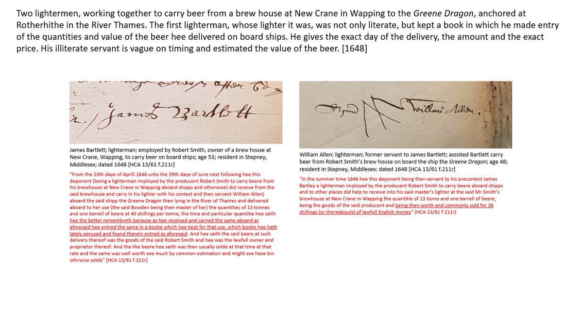 Marinelivesorg's tweet photo. It pays for Early Modern lightermen to be literate in terms of precision as to dates, quantities and values of goods, when sued #signsofliteracy https://t.co/5UjbQQ24pF