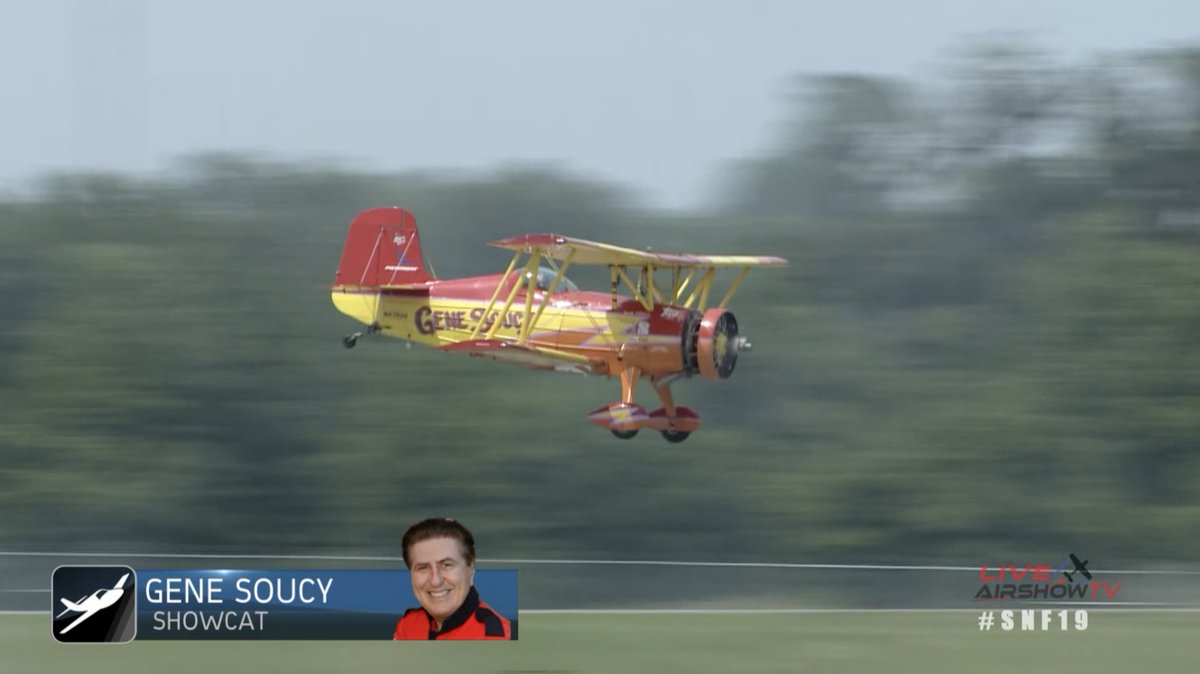 LiveAirShowTV's tweet photo. It's @GeneSoucy for #ThrowbackThursday at @SunnFunFlyIn '19. Love the #Showcat @icas_hq @FlyingMagazine @We_love_aero @AirshowStuff @FlyLakeland @piedmontair #airshow #aerobatics #biplane #snf19 #sunnfun #aviation #Pilot https://t.co/QuSqXV4gWL