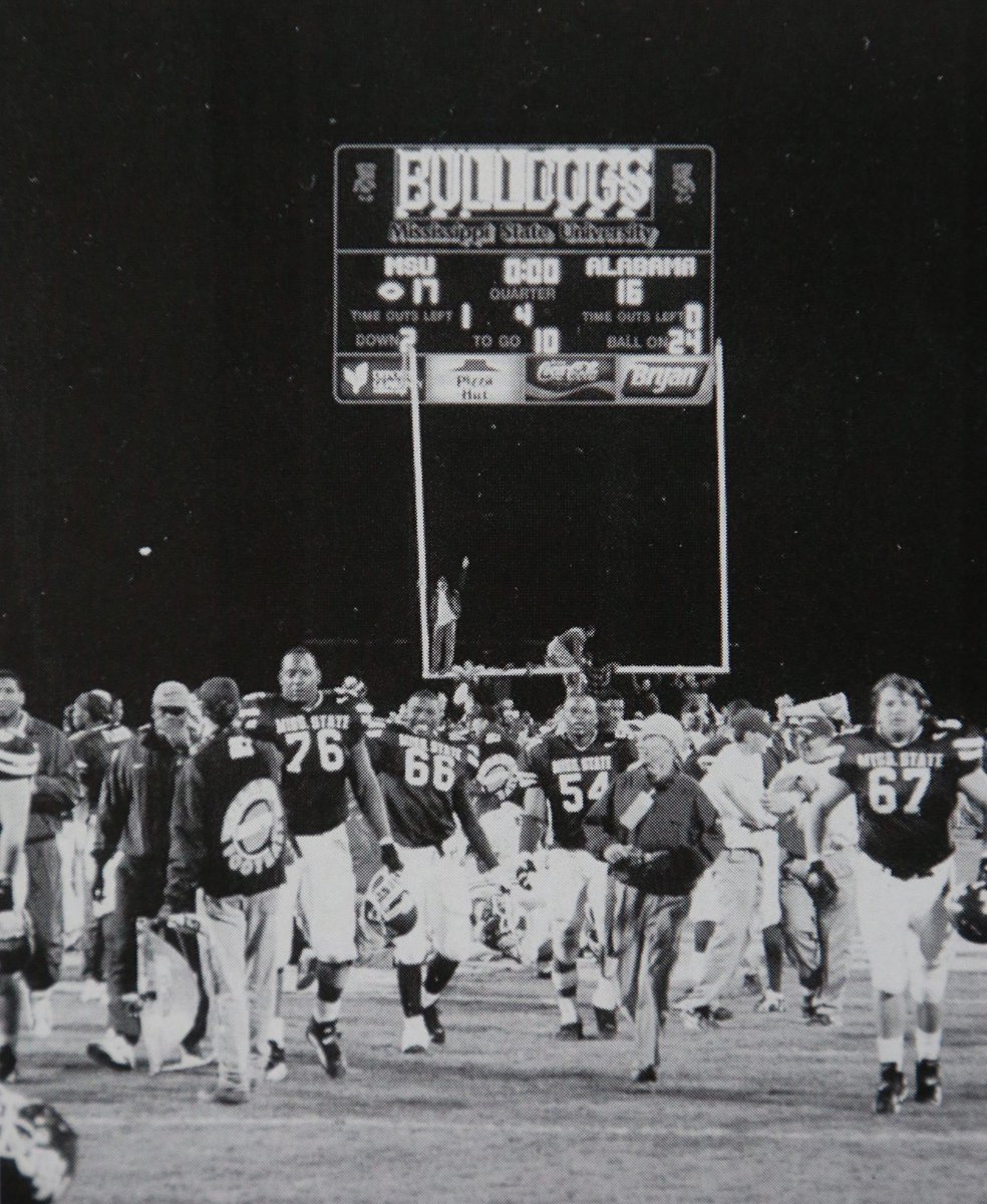 It’s Throwback Thursday, Bulldogs! | Pictured is MSU v. Alabama, Nov. 16th 1996. On this night, Bulldogs broke the 16 year losing streak in Starkville. #hailstatefb #starkvegas #cowbell #starkville #hailstate #msstate