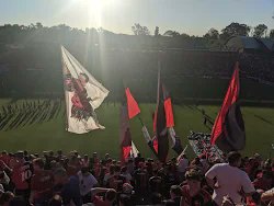 The pilgrimage didn't really feel complete until I got to the top of the 'Platea Alta' stand & caught my first glimpse of the pitch where so many famous players have played. As the stadium slowly filled, the flags came out, the flares started burning, and the songs got louder.