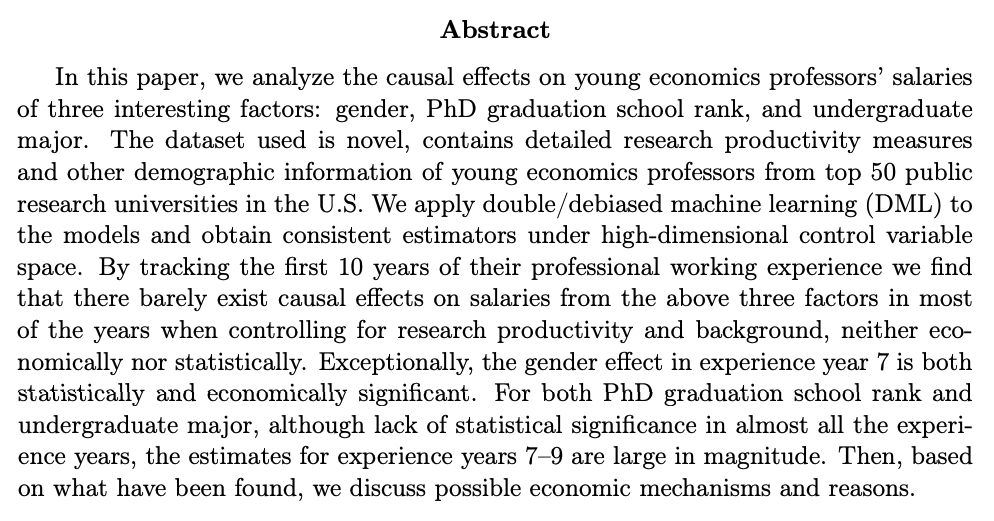 Yong BianJMP: "Causal Inferences on Young Economics Professors’ Salaries"Website:  https://economics.missouri.edu/grad/phd-job-candidates