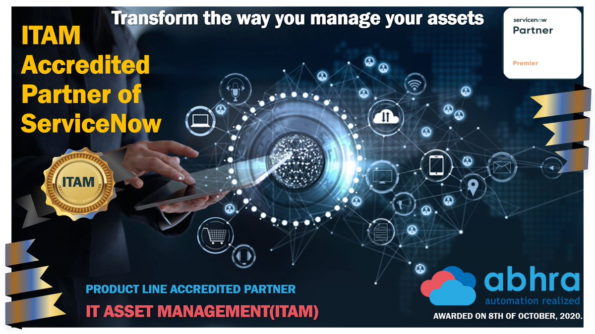abhraInc's tweet photo. We are pleased to announce abhra Inc has achieved the ITAM Product Line with regard to the ServiceNow Partner Program that shows the measurable depth of experience within the ITAM Digital Workflow.
Learn more about it here: https://t.co/9RcaT3Q9xt
#abhraInc #ServiceNow #SAM #ITAM https://t.co/WVdlsBqhm7