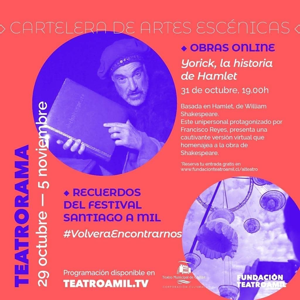 teatrochillan's tweet photo. #TEATRORAMA 🙌
No te pierdas estas espectaculares actividades que traemos para ti junto a la Fundación Teatro a Mil, del 29 al 5 de Noviembre 🌞 revisa la cartelera completa a través de https://t.co/2CAihtONIk 👏.
@fundacionteatroamil
#teatromunicipaldechilllan
#cultura https://t.co/Rrm3Z6LVYW