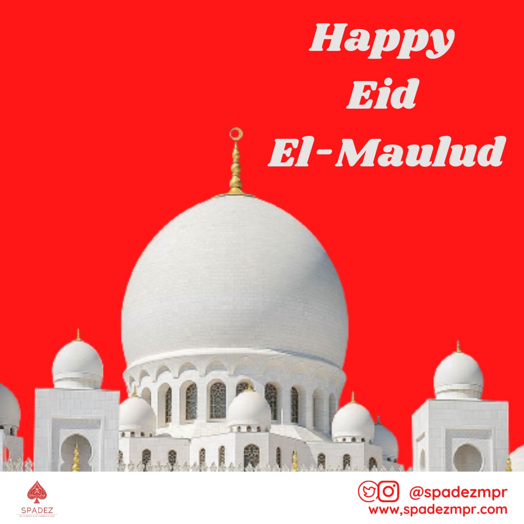 SpadezMPR's tweet photo. Wishing that the Almighty brings you treasured moments of happiness, peace and joy this festive occasion.

Happy Eid el-Maulud
From the SpadezMPR Family.

#EidElMaulud 
#Spadezmpr https://t.co/W6tNL9r4ba