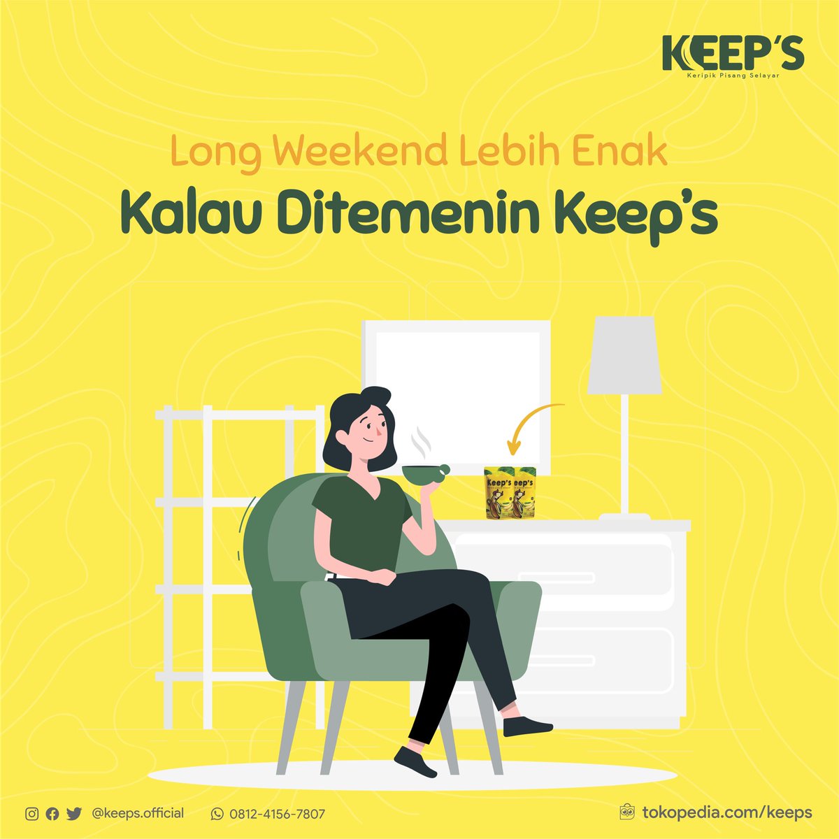OfficialKeeps's tweet photo. Keep’s bisa menemani segala aktifitas kamu mulai dari kerja, main &amp; ketika santai sekalipun.⁣⁣⁣⁣
⁣⁣
Santai jadi lebih enak ketika ditemenin sama Keep’s

Bikin relax.⁣⁣⁣⁣

#relax #ngemil #vector #evening ⁣⁣#weekend #longweekend https://t.co/4em3Azbq77