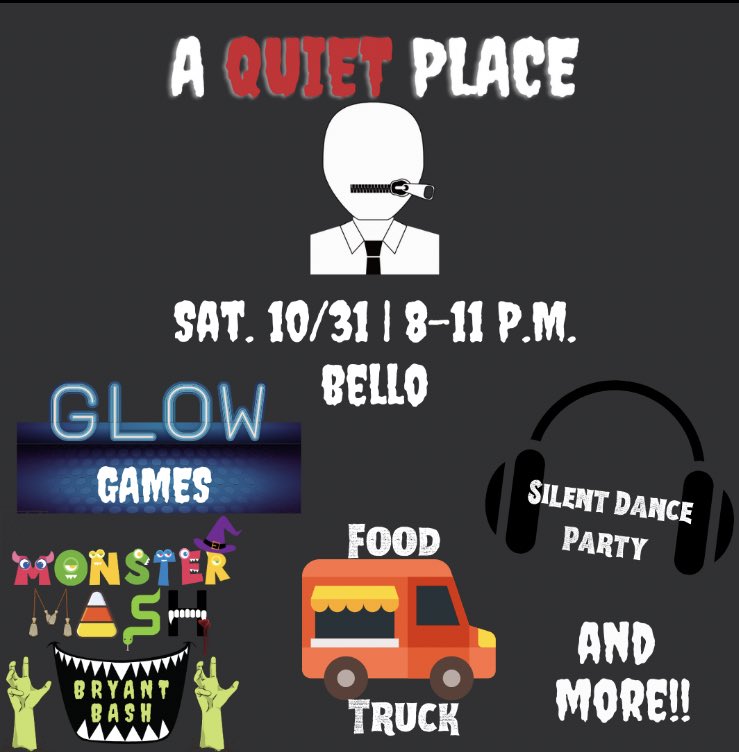 Join us for a silent dance party, glow games, trick or treating, @hg80food taco truck and more! <a href="/bryantcsli/">Bryant CSLI</a> <a href="/bryant_rec/">Bryant Campus Rec</a> <a href="/CDIBryant/">Bryant PwC CDI</a> <a href="/bryantcareer/">Bryant Career Center</a> <a href="/bryantuniv/">Bryant University</a> <a href="/lifeatbryant/">Bryant Student Life</a>