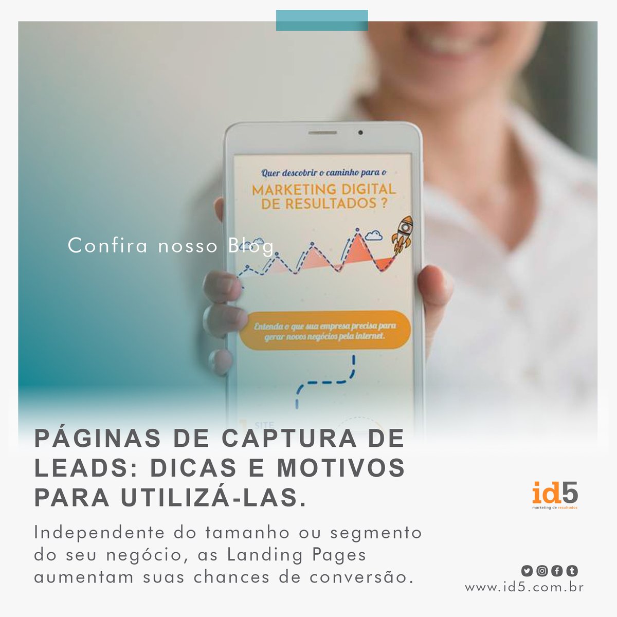 id5web's tweet image. Um dos principais objetivos de quem investe no Marketing Digital, é aumentar suas vendas, através do seu site. Certo! Mas, se você deseja conseguir clientes de forma eficiente, a Landing Page é o caminho para o sucesso do seu negócio.