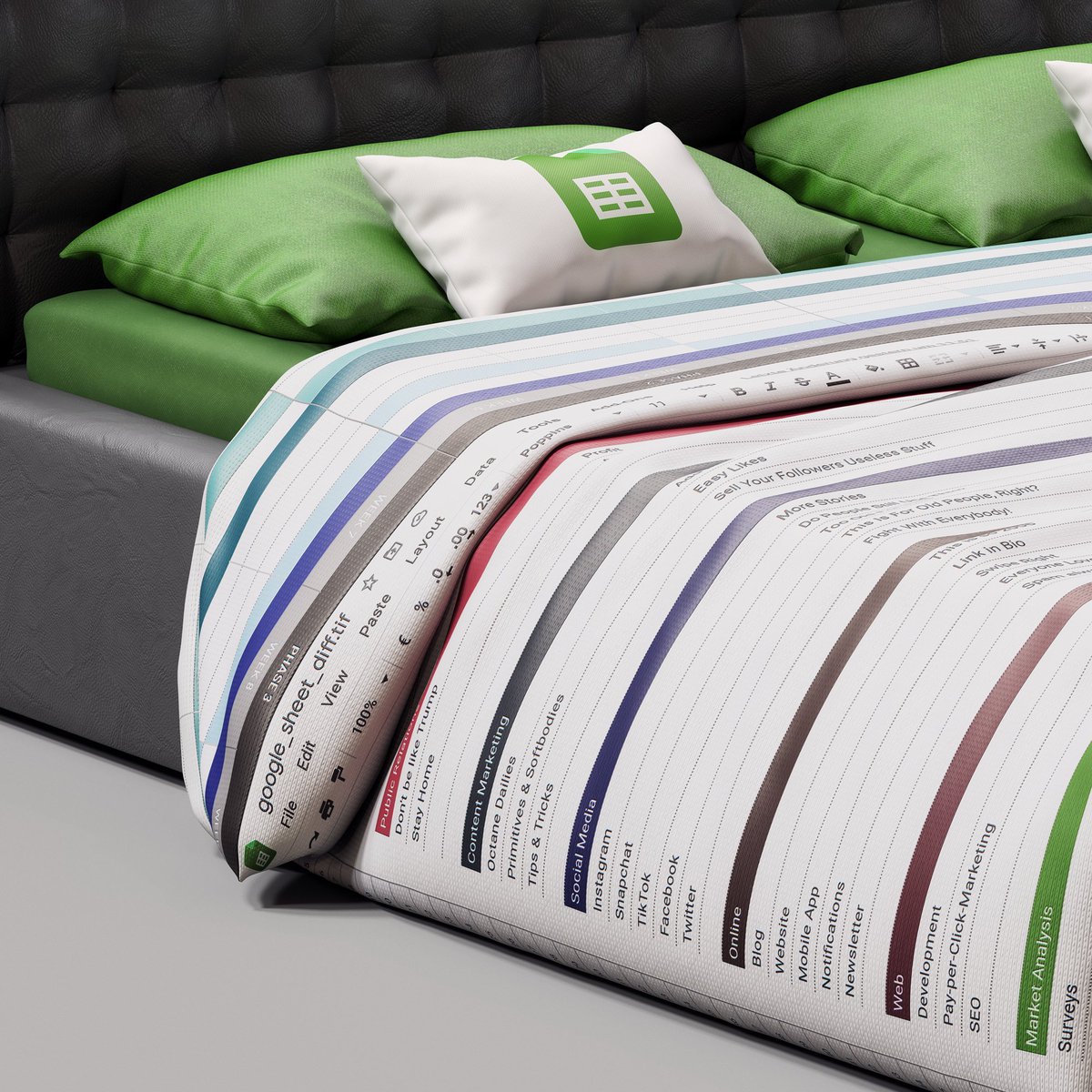 philiplueck's tweet photo. ๐๐ - google sheets. #abstractrealities #weird #fun #google #bed #tools #redshift #render #cinema4D #abstract https://t.co/33T3FHoB24