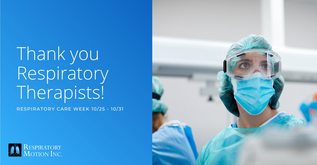 RespMotion's tweet image. Thank you, respiratory therapists! 
#COVID19 has thrown you to the frontlines and we are humbled by the sacrifices you have made. Your contributions cannot be overstated. We appreciate you and hope you're able to find time to take care of yourselves too #thankyou #respiratorycare
