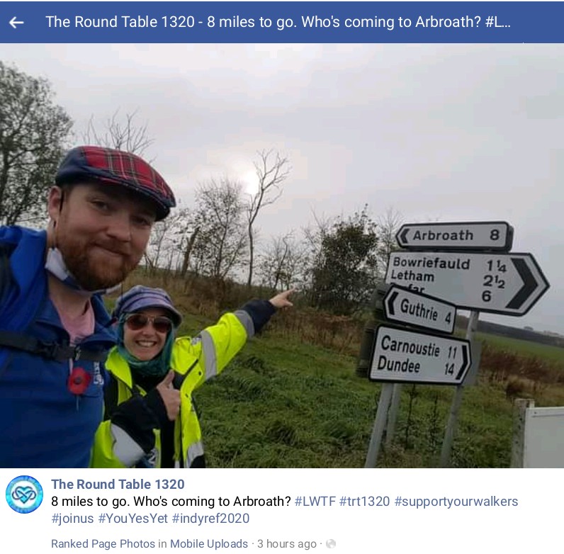 Lock your doors Arbroath. The  #covidspreaders4indy are almost there.Arbroath Abbey approx 3pm. Watch out for stickers and stones.