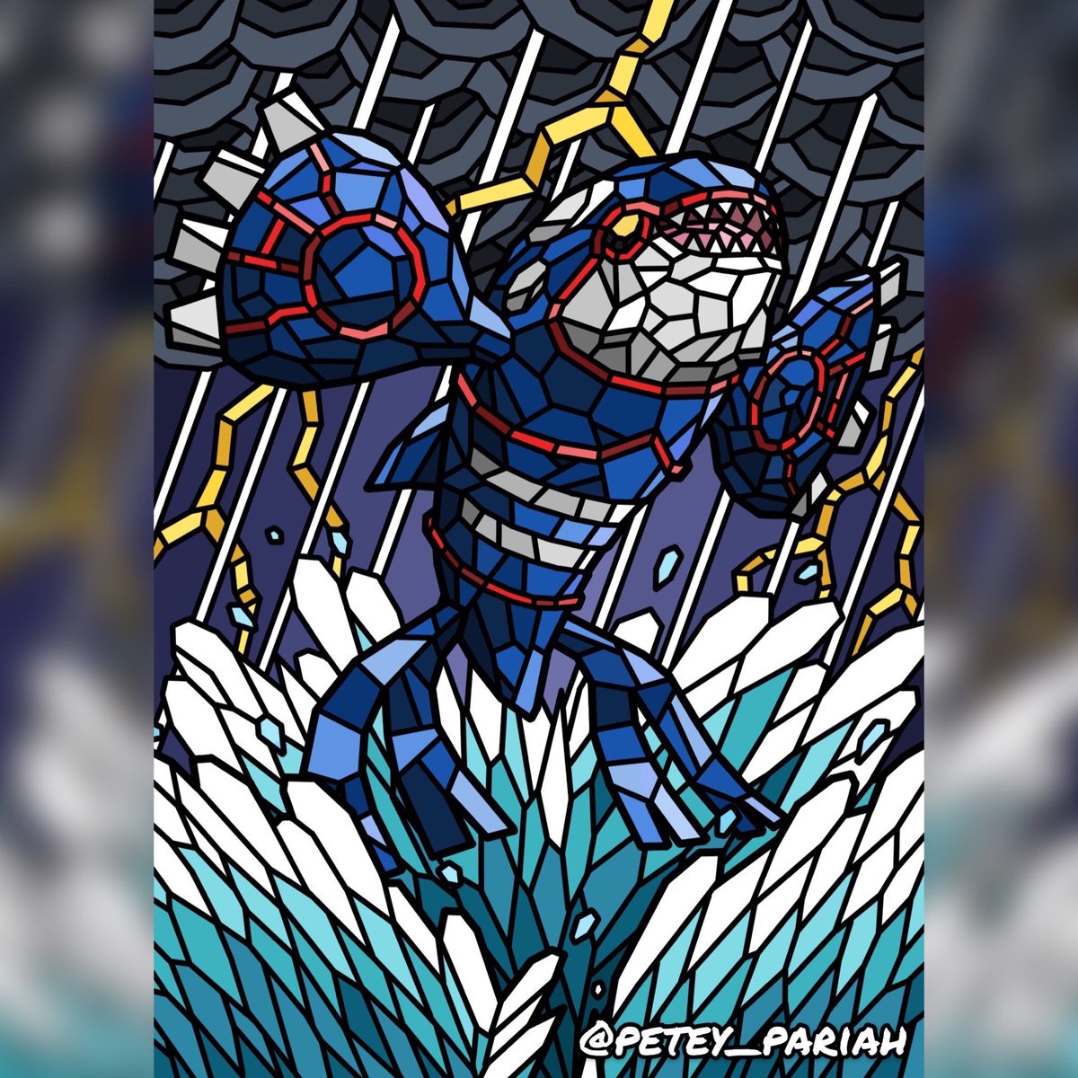 Stained glass Kyogre