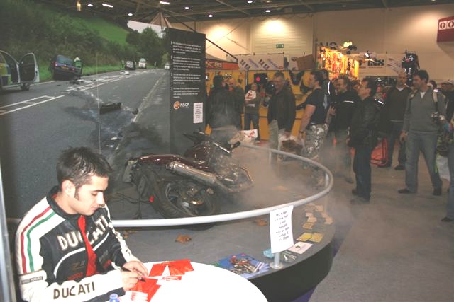 road_ss's tweet photo. #ThrowbackThursday - This was over 13 years ago at the MCN #Motorcycle show at ExCeL, London. The Midlands #SafetyCamera Partnerships were lucky to be joined by @realleonhaslam, who supported the campaign to keep #speeding for the track #RoadSafety @CRESTDerbyshire @down_biker https://t.co/iKJ9cnGVNh
