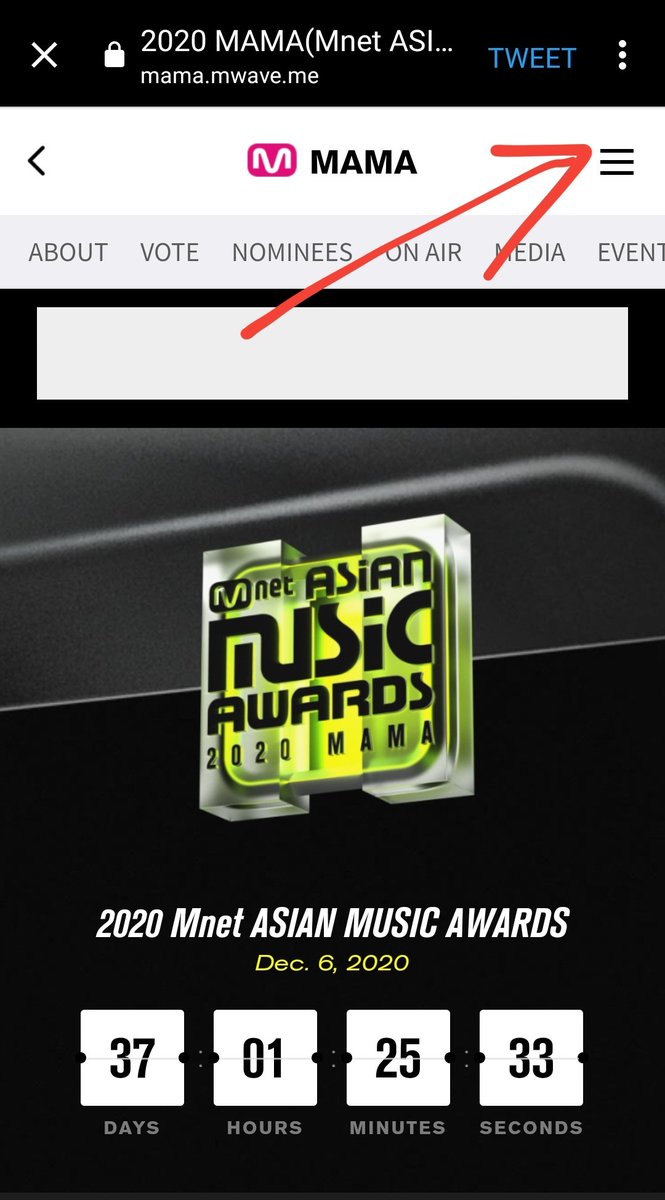 Step 13:Go to the menu at the top right corner of the page.Click on SIGN OUTThen click on 2020 MAMA VOTENow you can follow the same steps as before to vote again with another account.