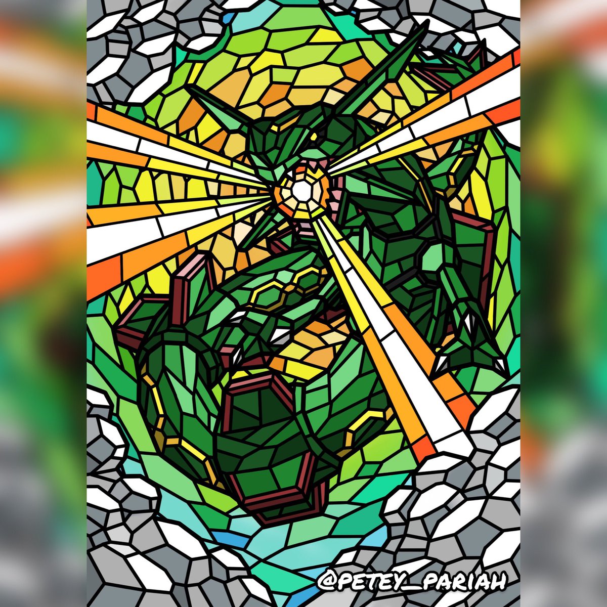 Stained glass Rayquaza