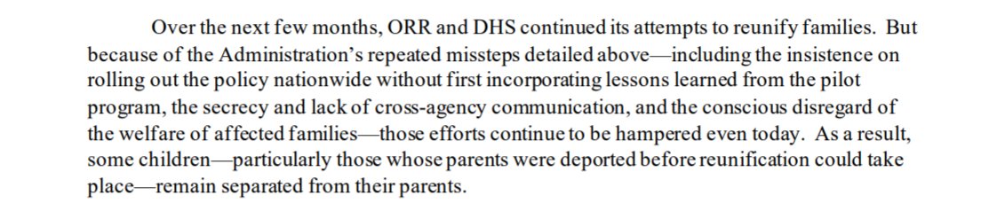 By August, most families had been reunited. But as  @HouseJudiciary's report makes clear, hundreds of children remain separated from their parents, because the parents were deported without their children as a result of a cruel and chaotic policy.It must never happen again.