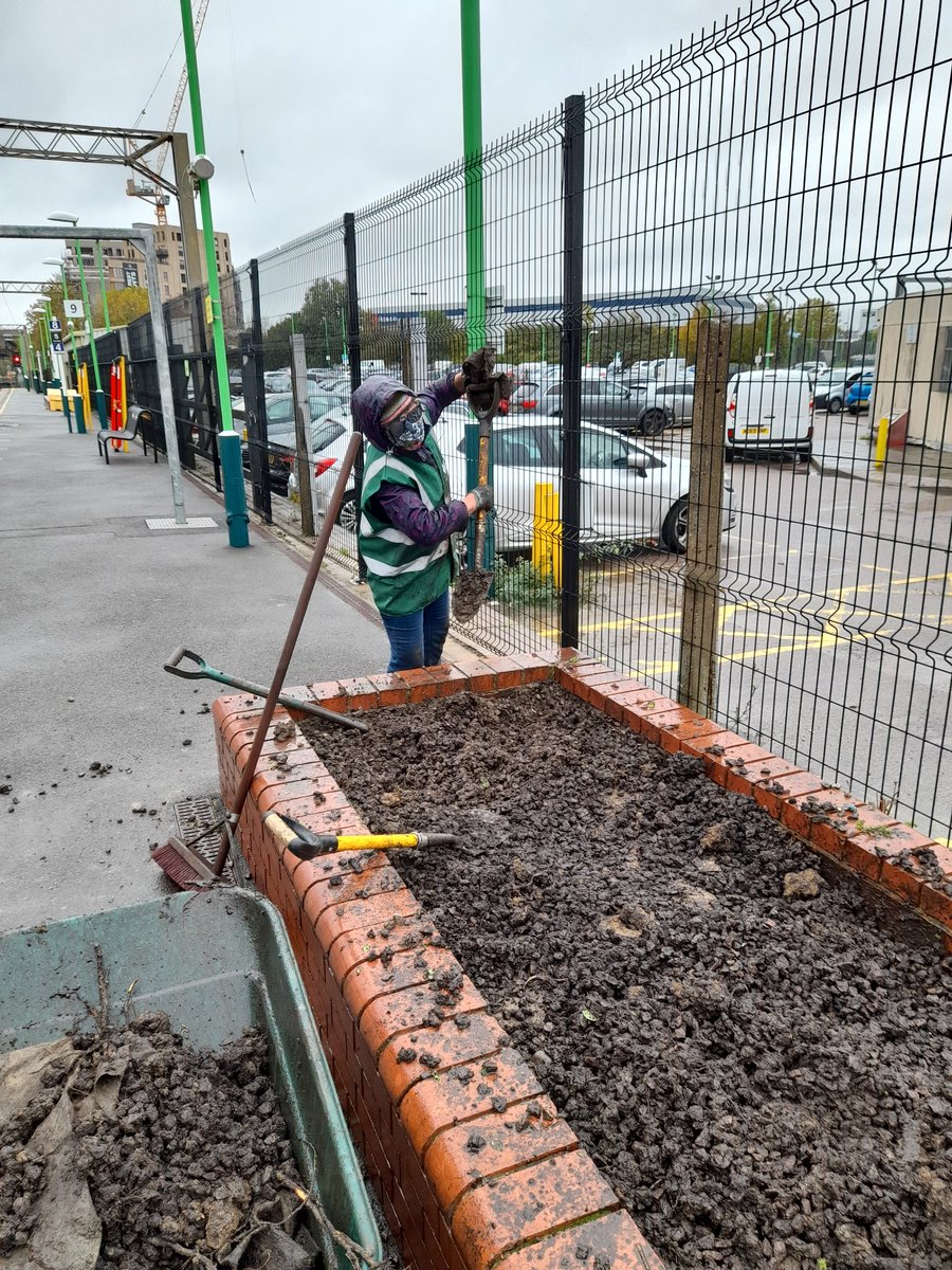 Abbeylinecrp's tweet photo. Day three and we welcome our CRP member @1stCommunities and their volunteers. To work with us to prep for our @bee_trust project at Watford junction. Thank you to all our volunteers who have worked and supported us this week @LNRailway @LNRailwayNews @WatfordMencap @CrpNew https://t.co/iLIiU3DHKJ