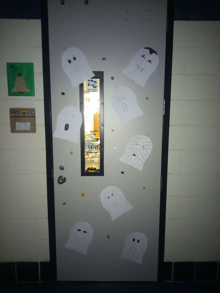 NewCaneyHS's tweet photo. English Halloween Door Designs. #ExpectExcellenceNCHS @Newcaneyisd @newcaneyhs @NCHS_AV https://t.co/BUKZ653iT4