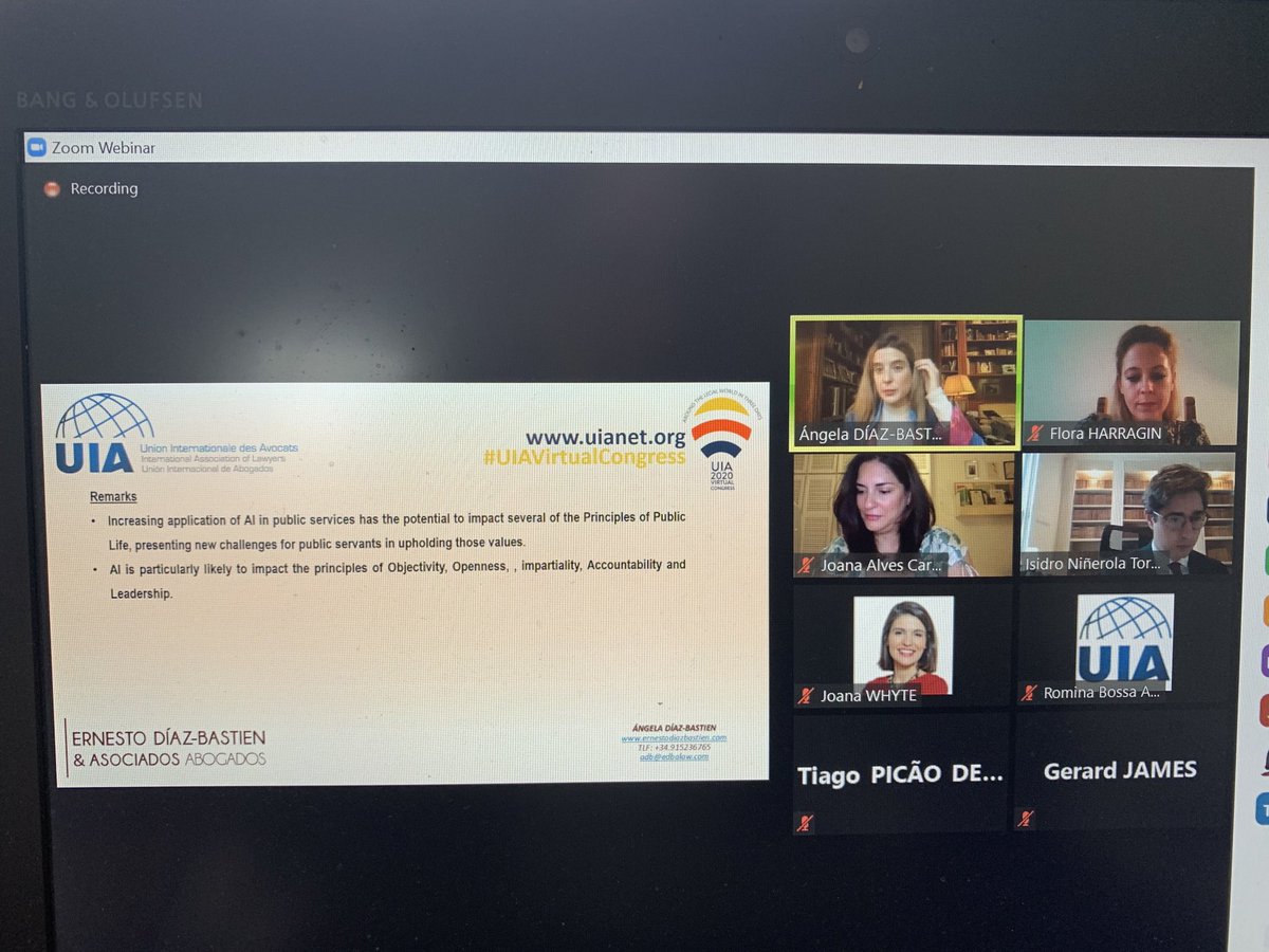 Live! UIA young lawyer session on AI, ADR and other Covid related issues for young lawyers ⁦<a href="/UnionIntAvocats/">UIA</a>⁩