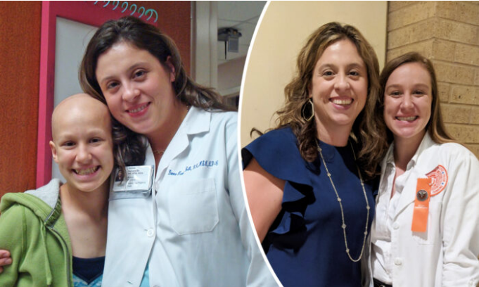 juegaterapia's tweet photo. Toda una historia de superación 💪. Caitlyn Mortus, superviviente de linfoma infantil, regresa 10 años después al MD Anderson Children’s Cancer Hospital de Houston, pero esta vez como enfermera de oncología pediátrica ❣️ https://t.co/n84px5FKoV https://t.co/G5L75QRfDC