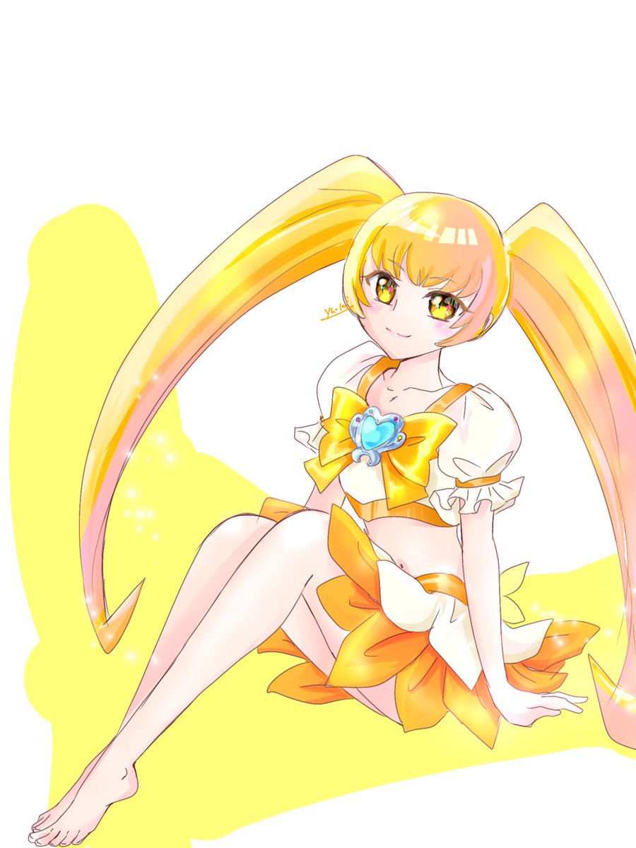 ゆーき プリキュア版深夜の真剣お絵描き60分一本勝負 ハートキャッチプリキュア キュアサンシャイン ブロッサムとマリンは描いたので ムーンライトか迷って サンシャインに